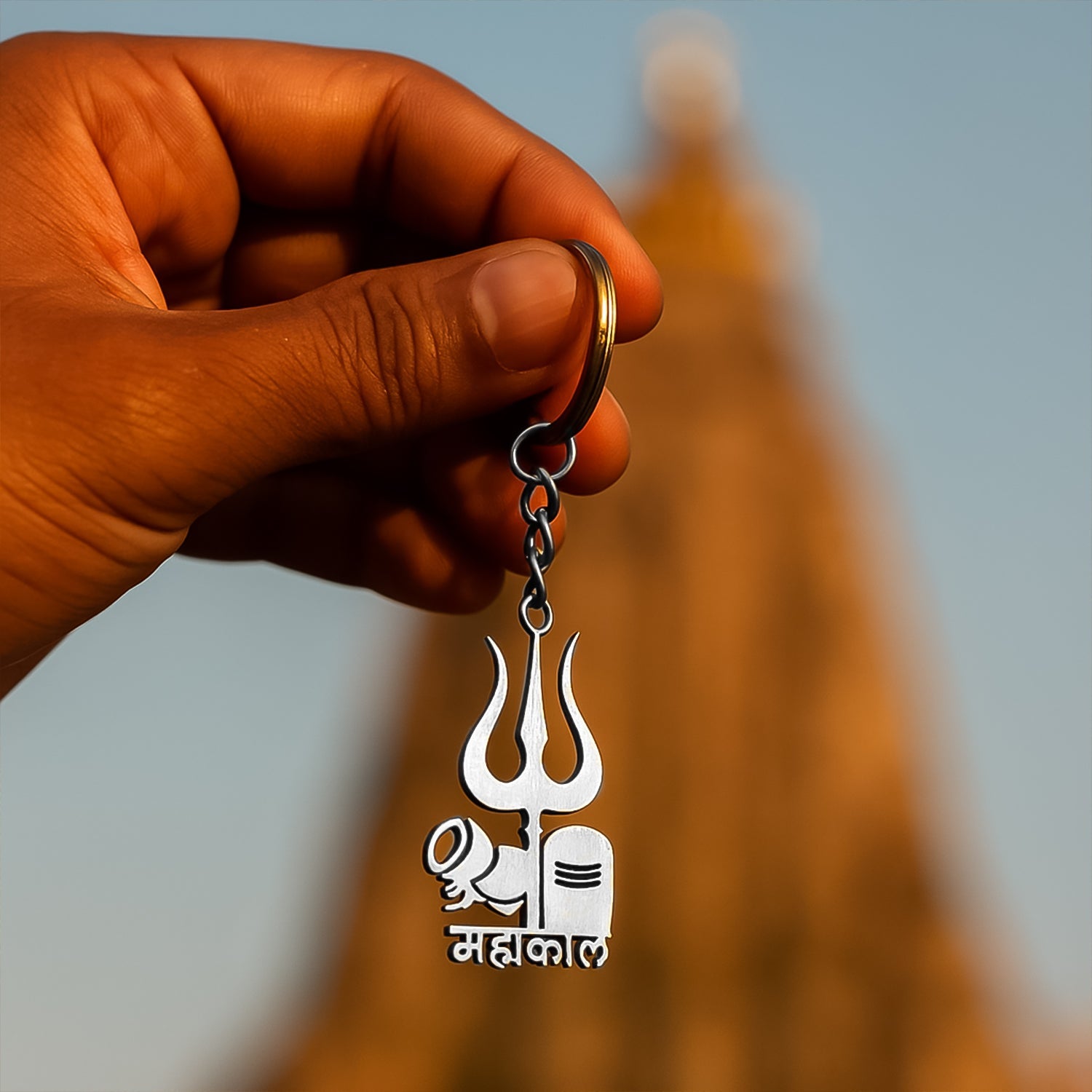 Mahakal Trishul & Shivling Design Metal Keychain - (1 Pc) Mahakal Trishul & Shivling Design Metal Keychain - (1 Pc)